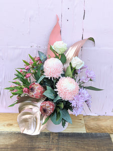 Soft pink flower pot